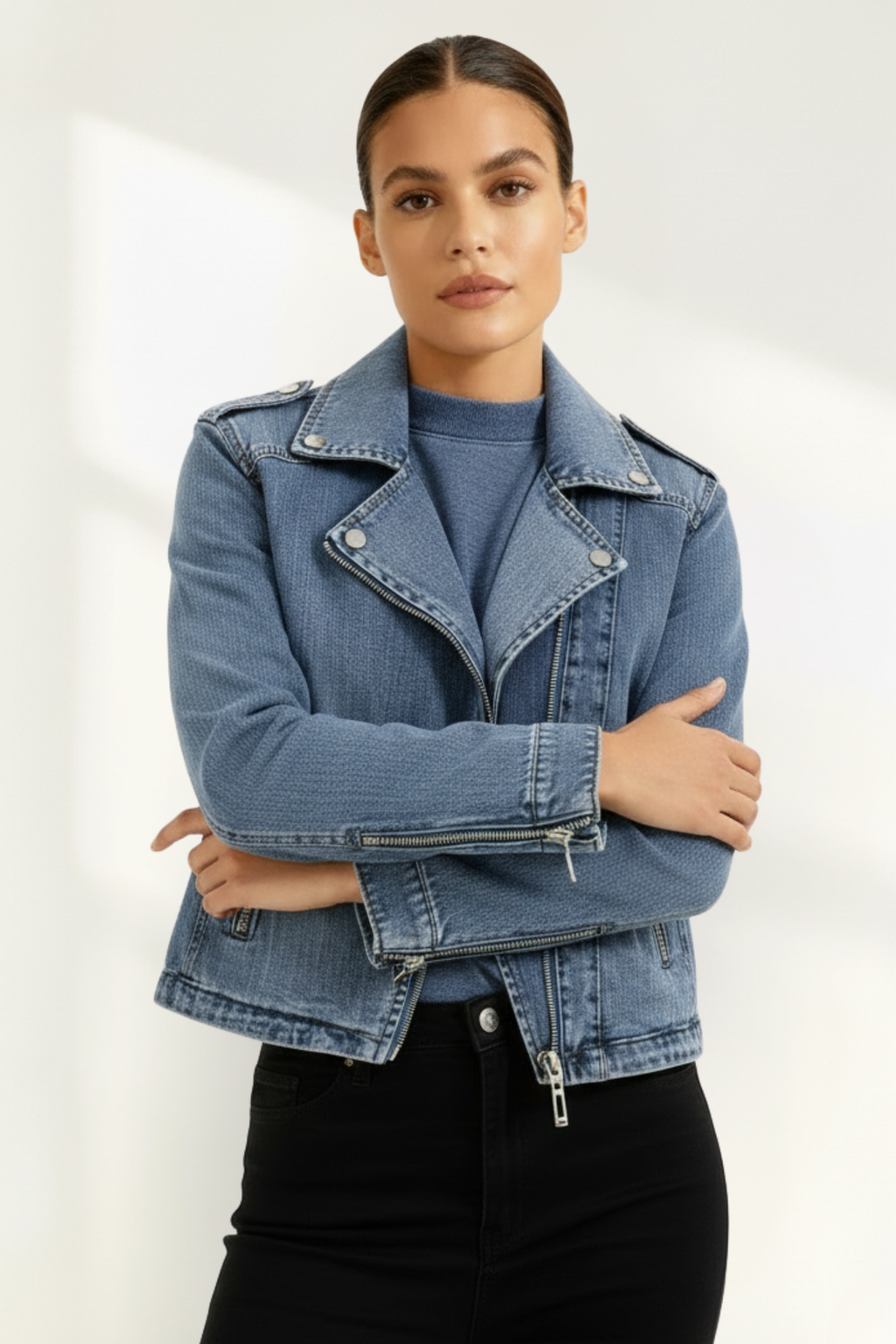 Women's Zip Denim Jacket