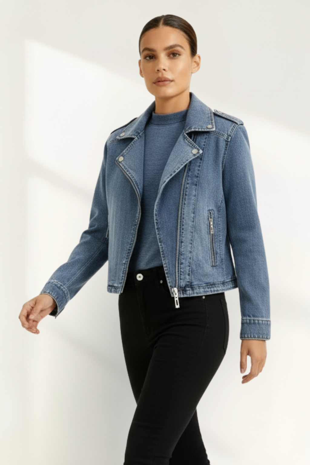 Women's Zip Denim Jacket
