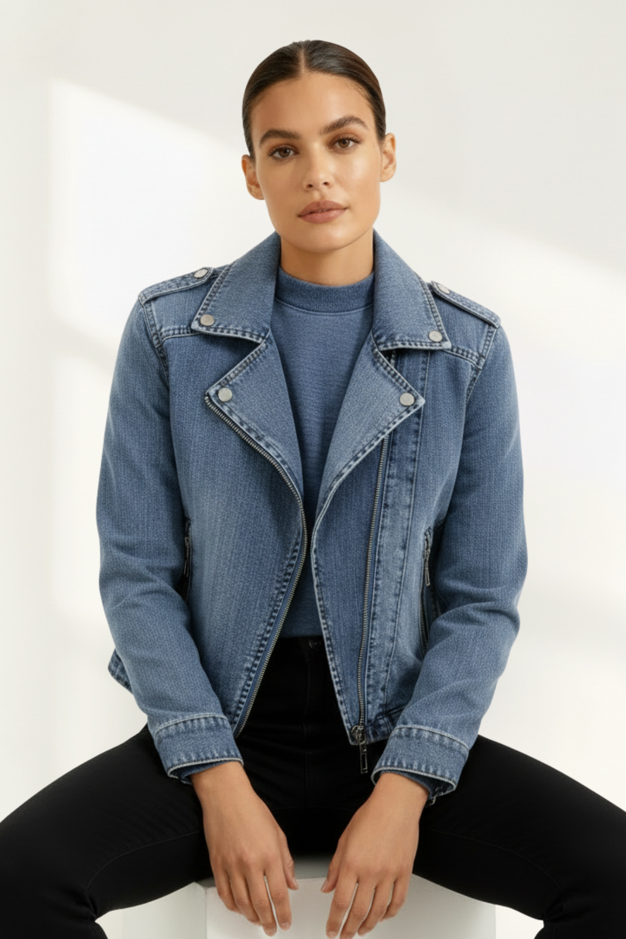 Women's Zip Denim Jacket