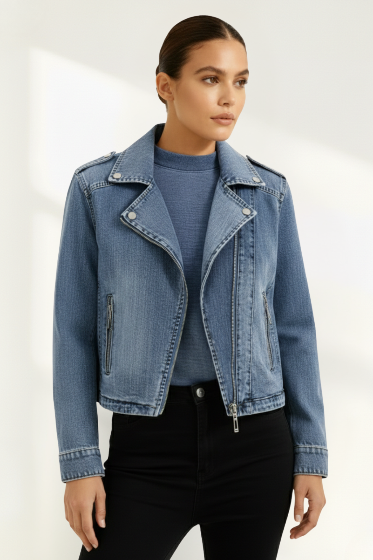 Women's Zip Denim Jacket